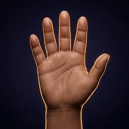 A short, thick palm with short fingers