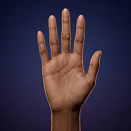 A long hand with knotty finger joints
